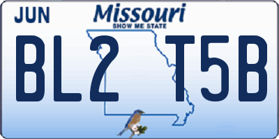 MO license plate BL2T5B
