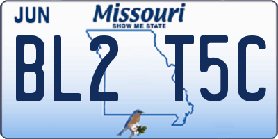 MO license plate BL2T5C