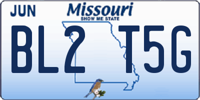 MO license plate BL2T5G