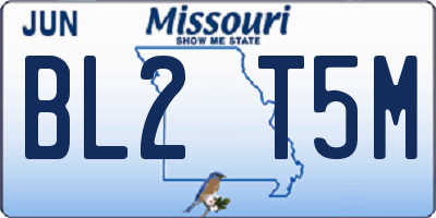 MO license plate BL2T5M