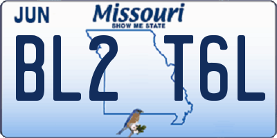 MO license plate BL2T6L