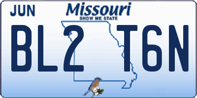 MO license plate BL2T6N