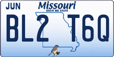 MO license plate BL2T6Q