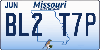 MO license plate BL2T7P