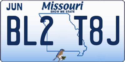 MO license plate BL2T8J