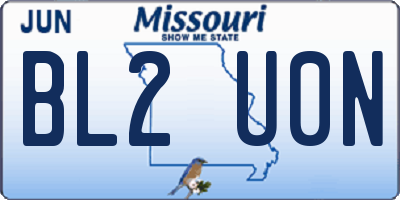 MO license plate BL2U0N