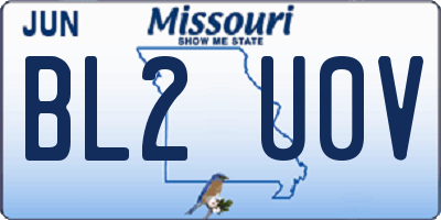 MO license plate BL2U0V