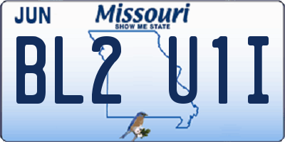 MO license plate BL2U1I