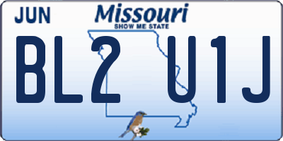 MO license plate BL2U1J