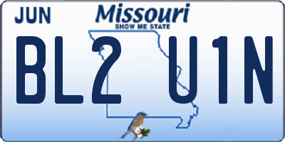 MO license plate BL2U1N