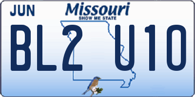 MO license plate BL2U1O