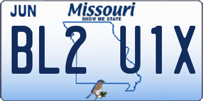 MO license plate BL2U1X