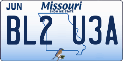 MO license plate BL2U3A