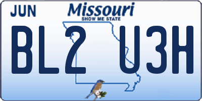 MO license plate BL2U3H