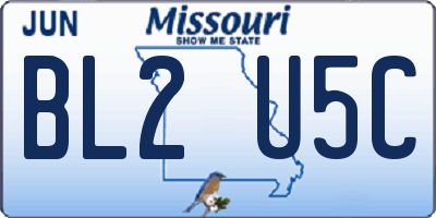 MO license plate BL2U5C