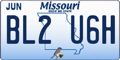 MO license plate BL2U6H