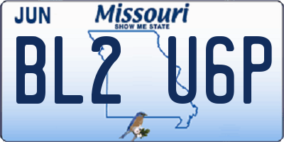 MO license plate BL2U6P
