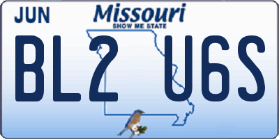 MO license plate BL2U6S
