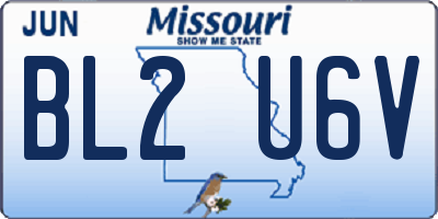 MO license plate BL2U6V