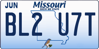 MO license plate BL2U7T