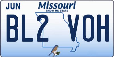 MO license plate BL2V0H