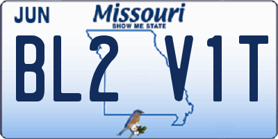 MO license plate BL2V1T