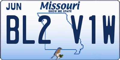 MO license plate BL2V1W