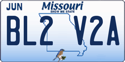 MO license plate BL2V2A