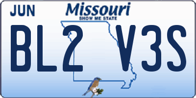 MO license plate BL2V3S