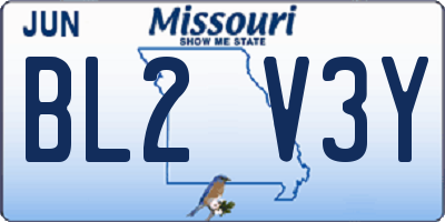 MO license plate BL2V3Y