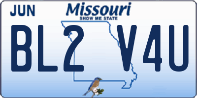 MO license plate BL2V4U