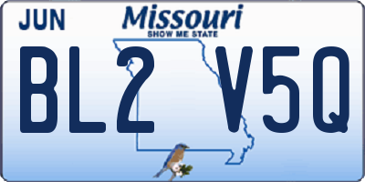 MO license plate BL2V5Q