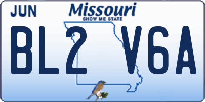 MO license plate BL2V6A