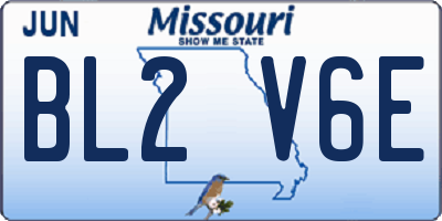 MO license plate BL2V6E