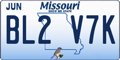 MO license plate BL2V7K