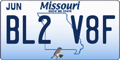 MO license plate BL2V8F