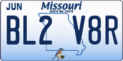 MO license plate BL2V8R