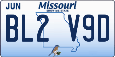MO license plate BL2V9D