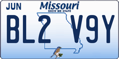 MO license plate BL2V9Y