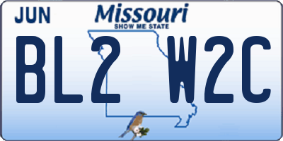 MO license plate BL2W2C