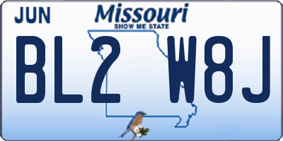 MO license plate BL2W8J