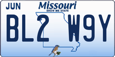 MO license plate BL2W9Y