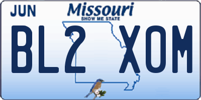 MO license plate BL2X0M