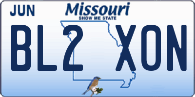MO license plate BL2X0N