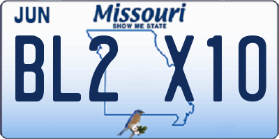 MO license plate BL2X1O