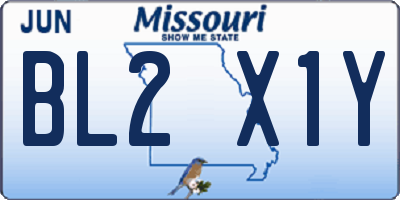 MO license plate BL2X1Y
