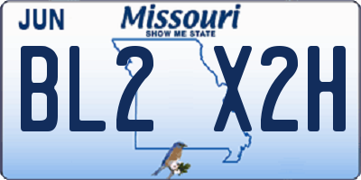 MO license plate BL2X2H