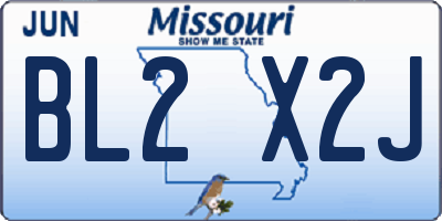 MO license plate BL2X2J