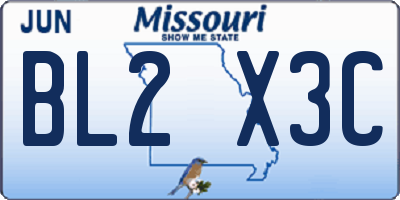 MO license plate BL2X3C
