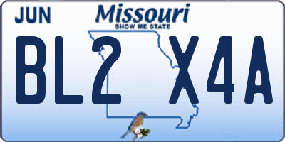 MO license plate BL2X4A